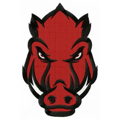 Embroidery design preview of the Arkansas Razorbacks secondary logo, perfect for sports apparel and accessories.