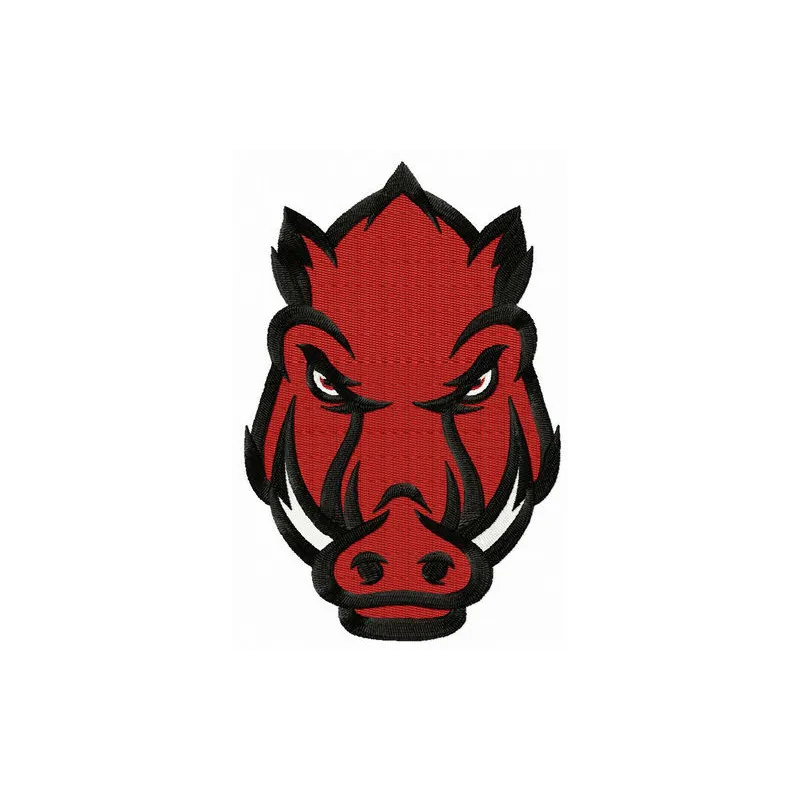 Embroidery design preview of the Arkansas Razorbacks secondary logo, perfect for sports apparel and accessories.