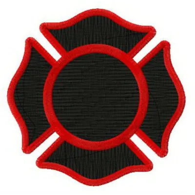 Florian cross embroidery design showcasing stitched motifs for police and emergency services, perfect for apparel.