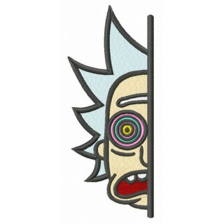 Hypnotic Rick half face embroidery design - Embroidery Design