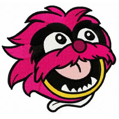 Baby Animal face embroidery design from Muppet Babies collection, showcasing a playful stitched motif for baby onesies.
