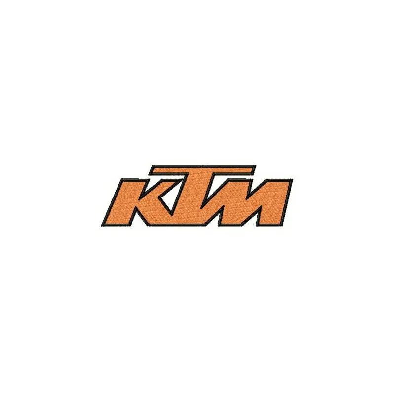 KTM alternative logo embroidery design showcasing intricate stitching patterns for automotive and motorcycle enthusiasts.
