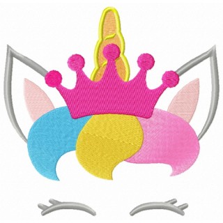 Royal unicorn hiding embroidery design - Embroidery Design