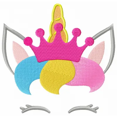 Royal unicorn hiding embroidery design preview featuring a whimsical unicorn motif, ideal for various stitching projects.