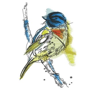 Robin bird embroidery design - Embroidery Design