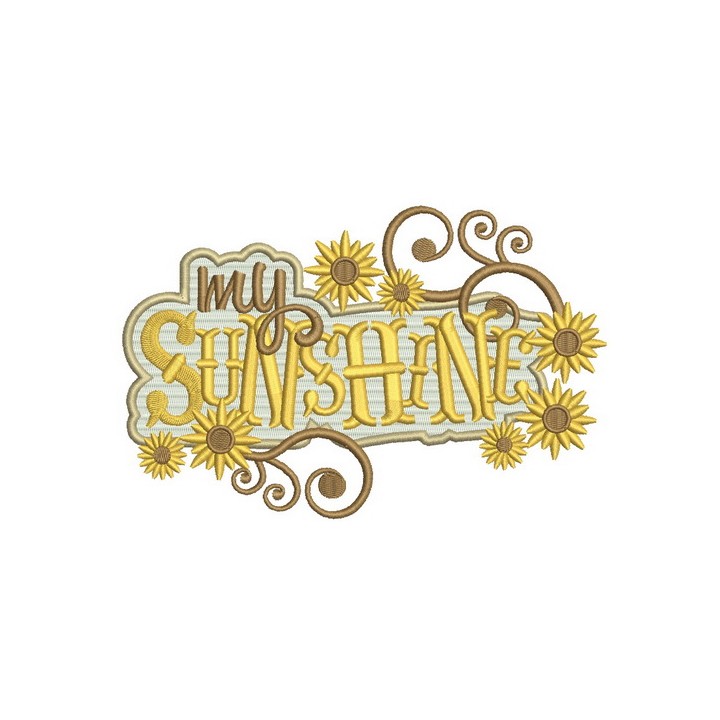 My sunshine signboard embroidery design - Embroidery Design