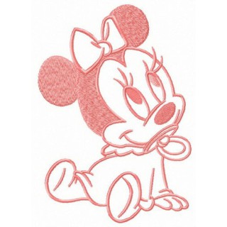 Minnie waiting for mum embroidery design - Embroidery Design