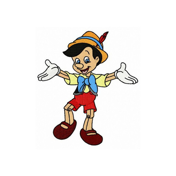 Pinocchio dancing embroidery design - Embroidery Design