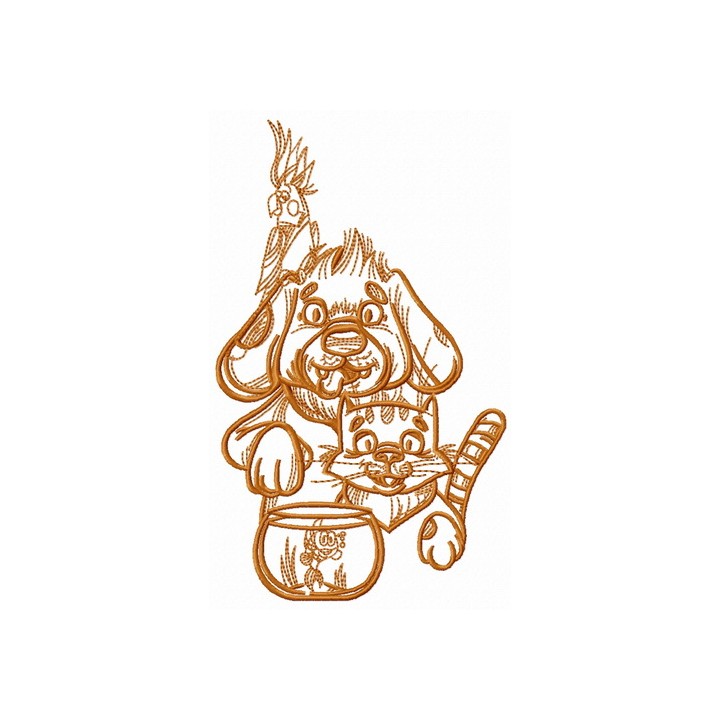 My beloved pets embroidery design - Embroidery Design