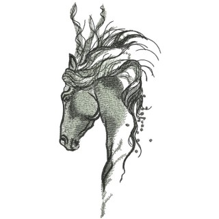 Pensive horse embroidery design - Embroidery Design