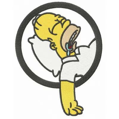 Sweet dreams Homer embroidery design featuring a whimsical Homer Simpson motif for creative stitching projects.