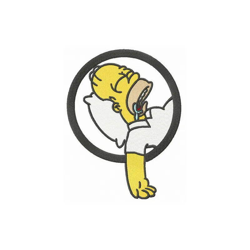 Sweet dreams Homer embroidery design featuring a whimsical Homer Simpson motif for creative stitching projects.