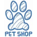 Preview of the Paw Print Pet Shop embroidery design featuring a playful paw print motif for creative stitching.