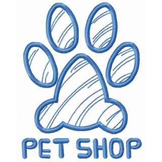 Paw print pet shop embroidery design - Embroidery Design