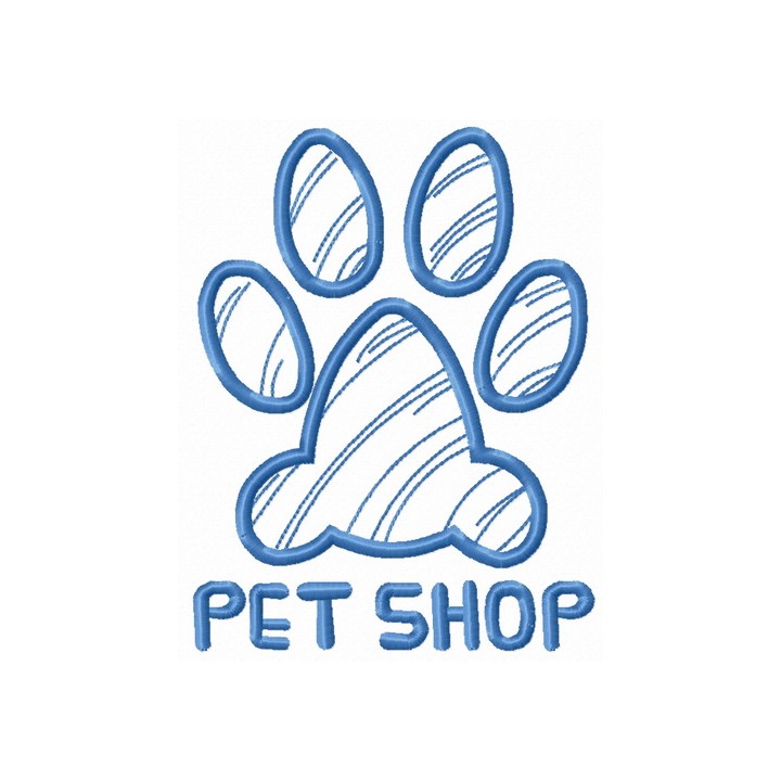Paw print pet shop embroidery design - Embroidery Design