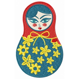 Spring matryoshka doll embroidery design - Embroidery Design