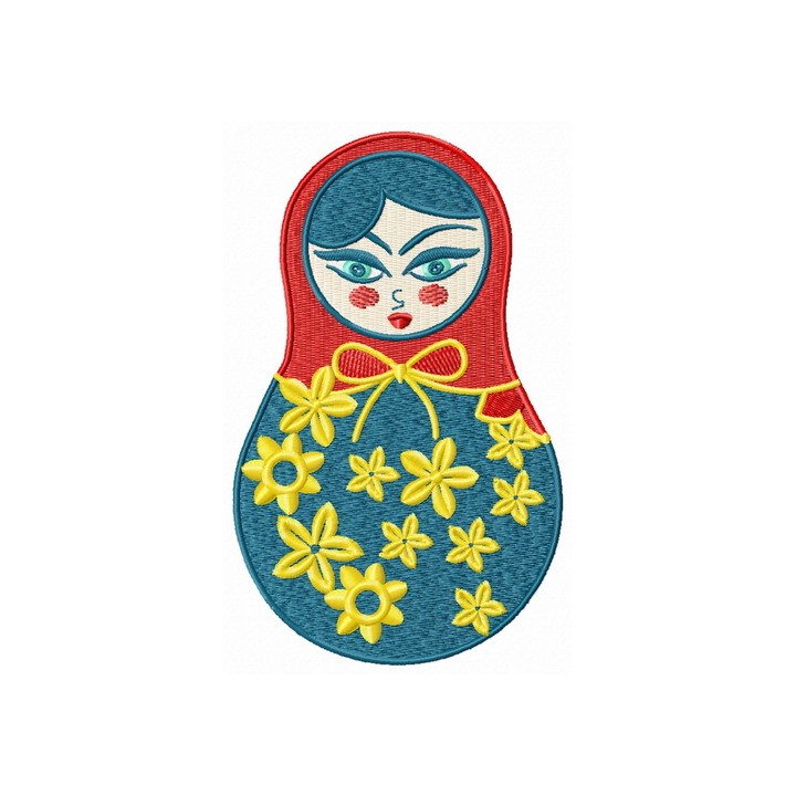 Spring matryoshka doll embroidery design - Embroidery Design
