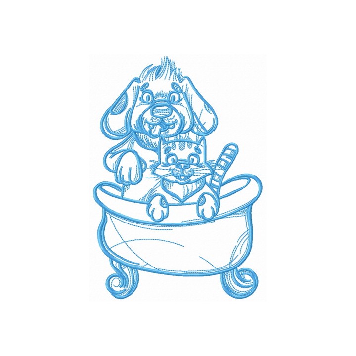 Pet shower embroidery design - Embroidery Design