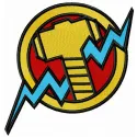 Thor's hammer embroidery design featuring intricate detailing, perfect for stitching on t-shirts or hoodies.