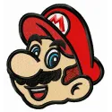 Mario face embroidery design showcasing vibrant stitching patterns for crafting on t-shirts, hoodies, or tote bags.