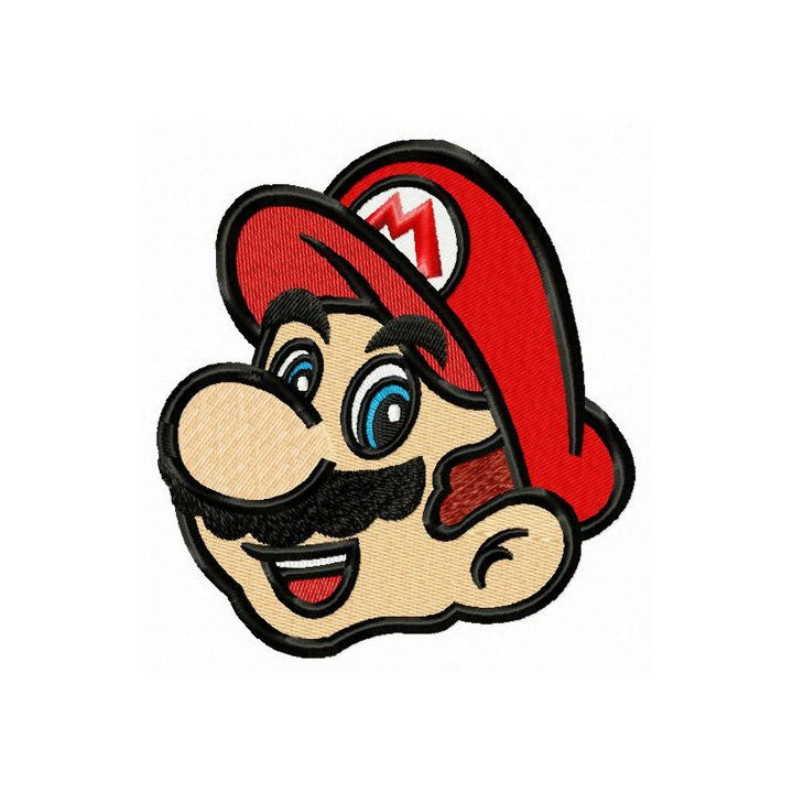 Mario face embroidery design - Embroidery Design