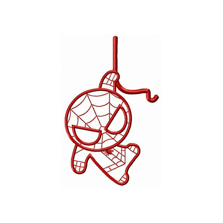 Chibi Spiderman watching you embroidery design - Embroidery Design