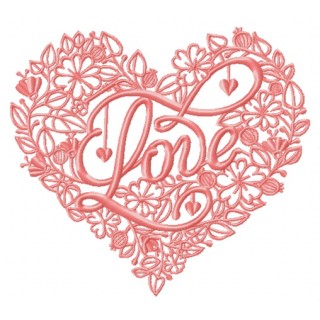 Heart of flowers embroidery design - Embroidery Design