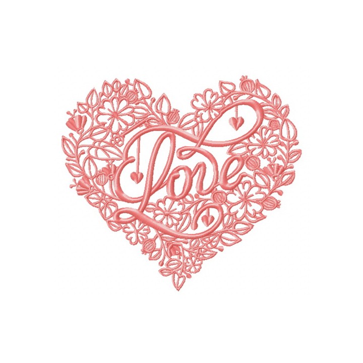 Heart of flowers embroidery design - Embroidery Design