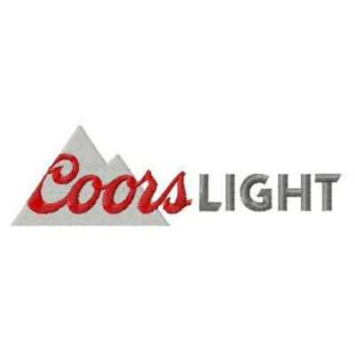 Coors Light logo embroidery design preview showcasing intricate stitching details for creative projects.
