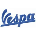 Vespa logo embroidery design preview showcasing the iconic scooter emblem in vibrant thread colors.