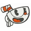 Cuphead embroidery design showcasing the iconic game hero, perfect for stitching on apparel and accessories.