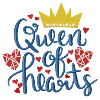 Queen of hearts embroidery design - Embroidery Design