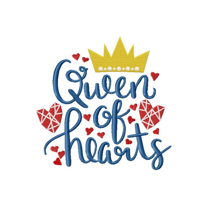 Queen of hearts embroidery design - Embroidery Design