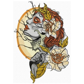 Witch and full moon embroidery design - Embroidery Design