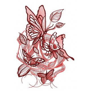 Dance of butterflies embroidery design - Embroidery Design