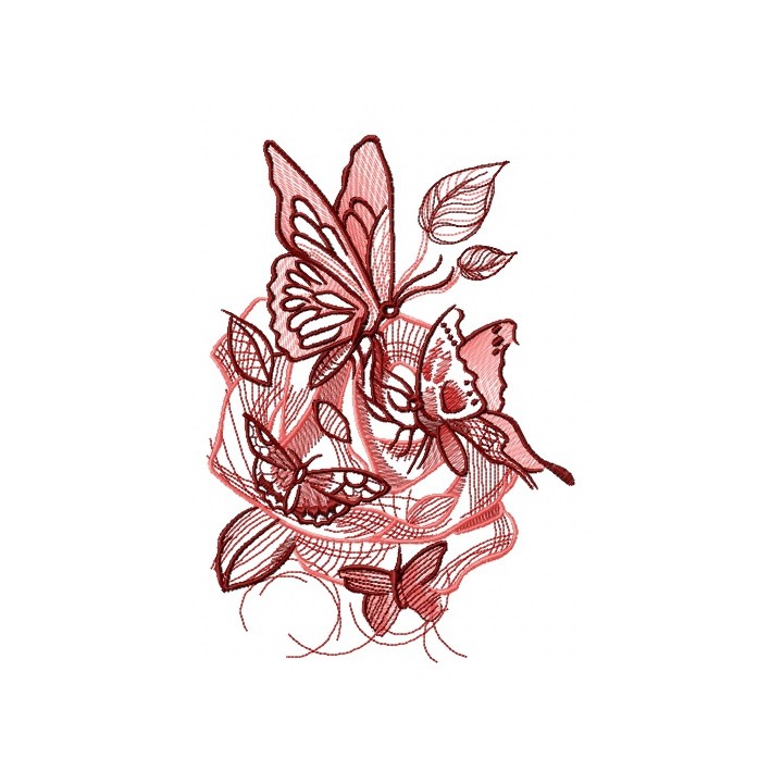 Dance of butterflies embroidery design - Embroidery Design