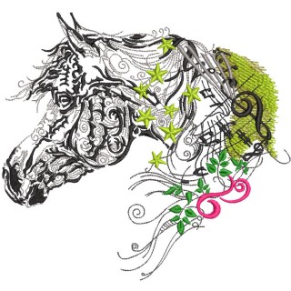 Melody horse embroidery design - Embroidery Design