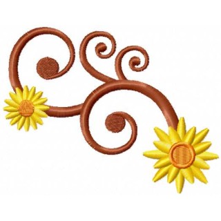 Sun swirl embroidery design - Embroidery Design