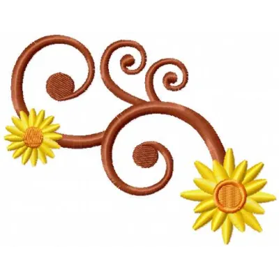Sun swirl embroidery design showcasing a vibrant, circular motif ideal for FSL and decorative projects.