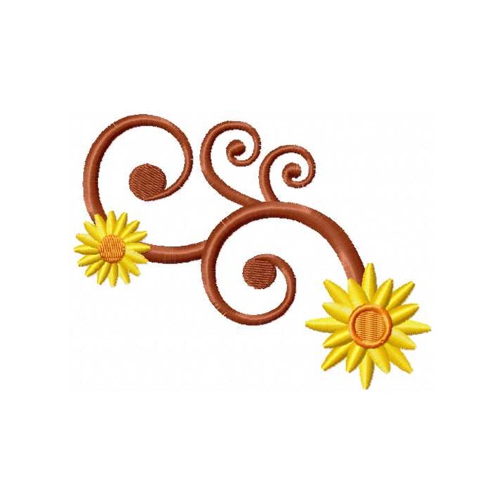Sun swirl embroidery design - Embroidery Design