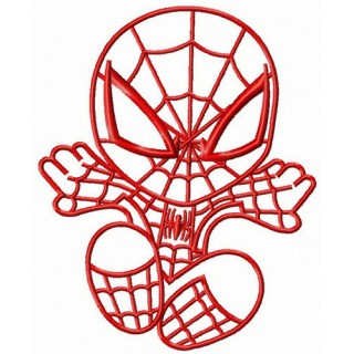 Chibi Spiderman attacks embroidery design - Embroidery Design