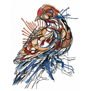 Mosaic pigeon embroidery design - Embroidery Design