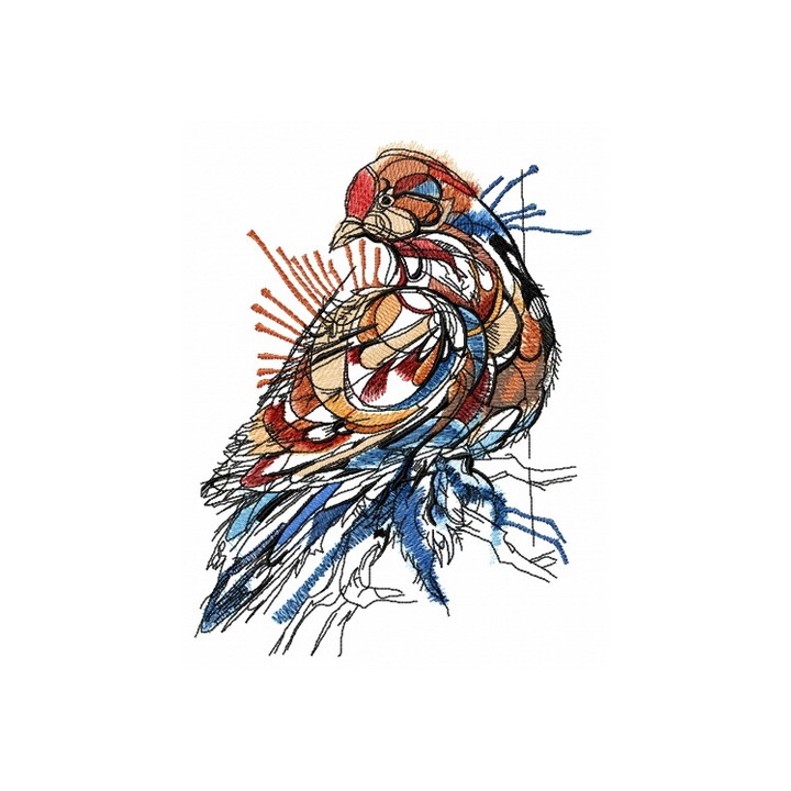 Mosaic pigeon embroidery design - Embroidery Design