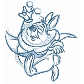 White Rabbit lost glasses embroidery design - Embroidery Design