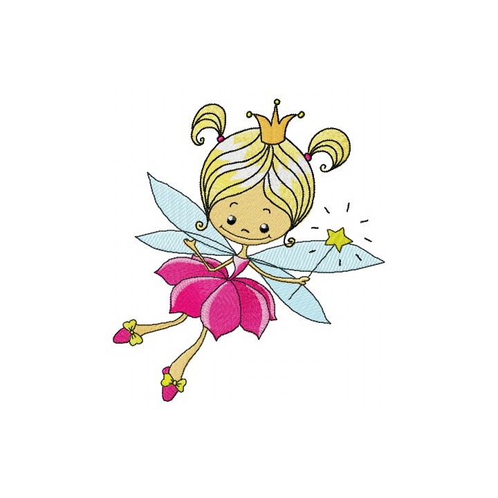 Fairy princess embroidery design - Embroidery Design