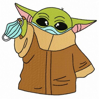 Yoda quarantine embroidery design - Embroidery Design