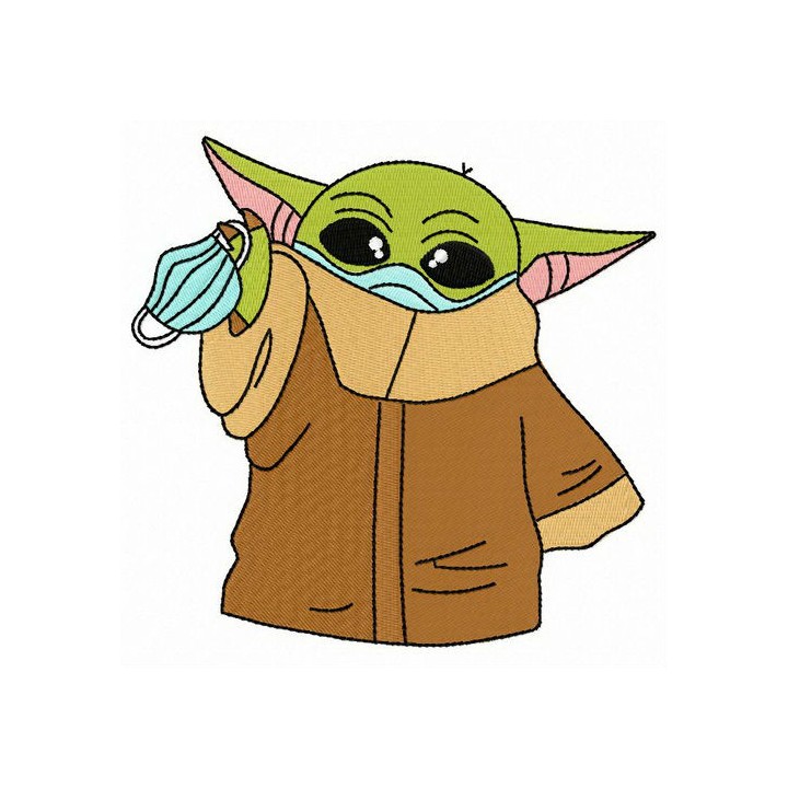 Yoda quarantine embroidery design - Embroidery Design