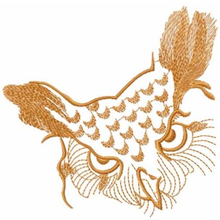 Angry owl embroidery design - Embroidery Design