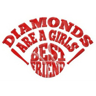 Diamonds are girl's best friend embroidery design - Embroidery Design