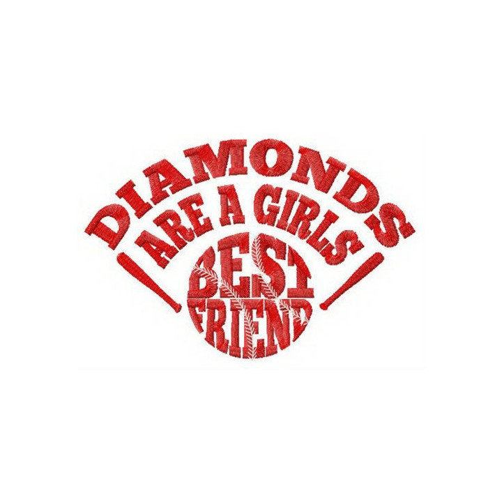 Diamonds are girl's best friend embroidery design - Embroidery Design